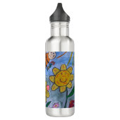 Honigbienen und Blume Wasserflasche Edelstahlflasche (Links)