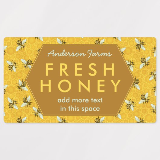 Honigbienen und Honeycomb Apiary Farm Business Jar Etiketten (Design 1)
