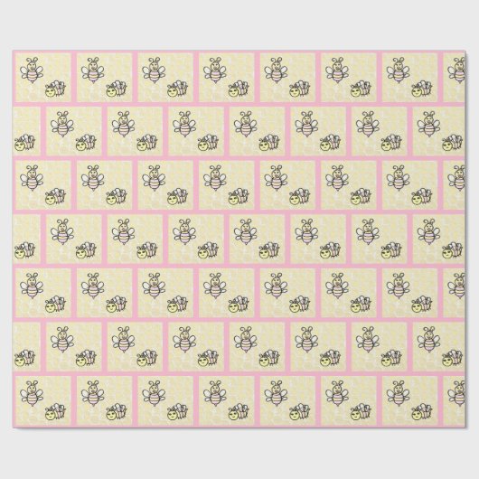 Honigbienen und Honeycomb Babydusche oder Geburtst Geschenkpapier (Flach)