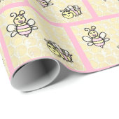 Honigbienen und Honeycomb Babydusche oder Geburtst Geschenkpapier (Rolleneckpunkt)