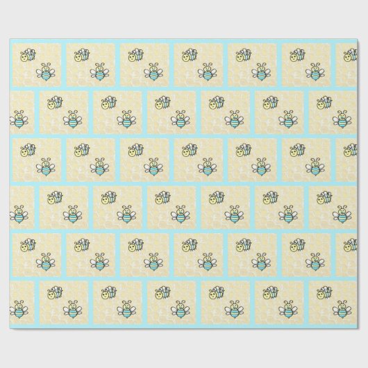 Honigbienen und Honeycomb Babydusche oder Geburtst Geschenkpapier (Flach)