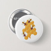Honigbienen und Honigwabendesign Button (Vorne & Hinten)