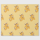 Honigbienen und Honigwabendesign Geschenkpapier (Flach)
