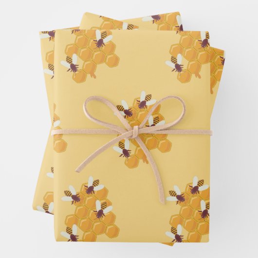 Honigbienen und Honigwabendesign Geschenkpapier Set (Beispiel)