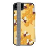 Honigbienen und Honigwabendesign Incipio iPhone Geldbeutel-Hülle (Folio Rückseite)