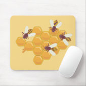 Honigbienen und Honigwabendesign Mousepad (Mit Mouse)