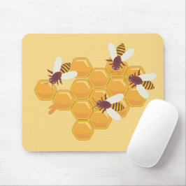 Honigbienen und Honigwabendesign Mousepad