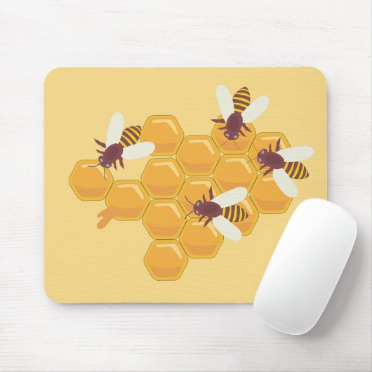 Honigbienen und Honigwabendesign Mousepad (Mit Mouse)