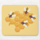 Honigbienen und Honigwabendesign Mousepad (Vorne)