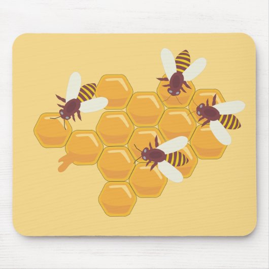 Honigbienen und Honigwabendesign Mousepad (Vorne)