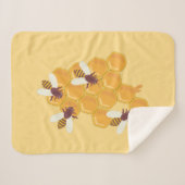 Honigbienen und Honigwabendesign Sherpadecke (Vorderseite (Horizontal))