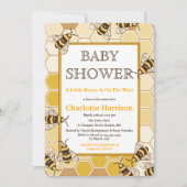 Honigbienen und Honigwabendusche Einladung (Vorderseite)