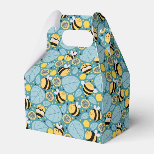 Honigbienen und Sonnenblumen Geschenkschachtel (Vorderseite)