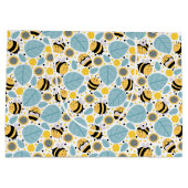 Honigbienen und Sonnenblumen Große Geschenktüte (Rückseite)