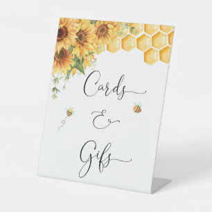 Honigbienen und Sonnenblumen Karten und Geschenke Sockelschild