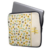 Honigbienen und Sonnenblumen Laptopschutzhülle (Vorderseite Links)