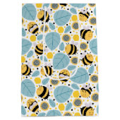 Honigbienen und Sonnenblumen Mittlere Geschenktüte (Rückseite)