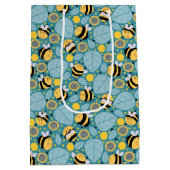 Honigbienen und Sonnenblumen Mittlere Geschenktüte (Rückseite)