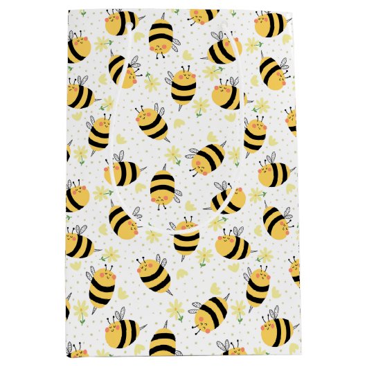 Honigbienen und Sonnenblumen Mittlere Geschenktüte (Vorderseite)