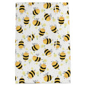 Honigbienen und Sonnenblumen Mittlere Geschenktüte (Rückseite)