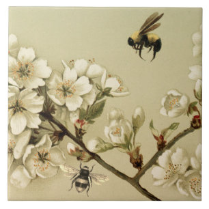 HONIGBIENEN UND WILDE ROSEN MONOGRAMM FLIESE