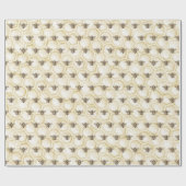 Honigbienen Vintage Honigwabenmuster Geschenkpapier (Flach)