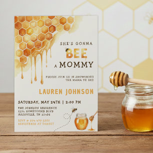 Honigbienen-Waben-Wasserfarben-Baby-Shower Einladung