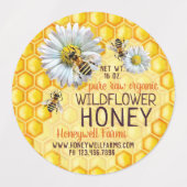Honigbienen Wildblume Honey Apiary Jar Lid Etiketten (Design 1)