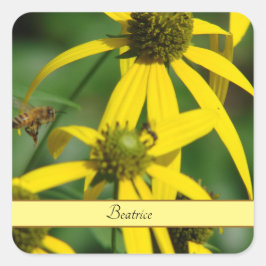 Honigbienenflug Quadratischer Aufkleber