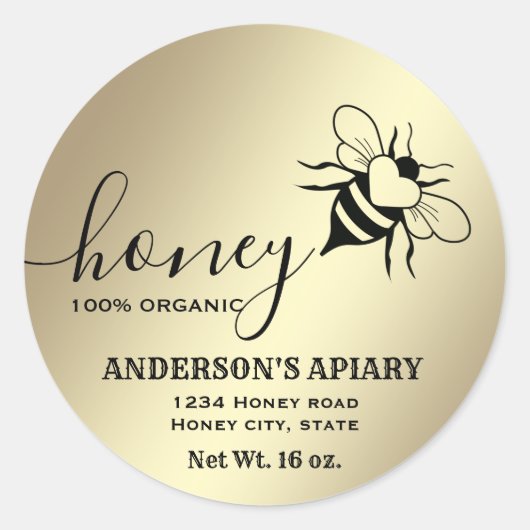 Honigbienenjar Runder Aufkleber (Vorderseite)