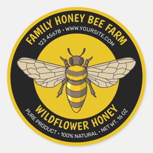 Honigbienenrunde Runder Aufkleber (Vorderseite)