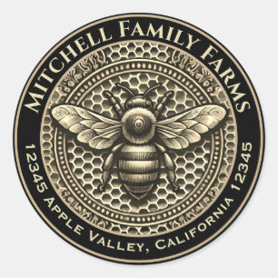 Honigbienensiegel Runder Aufkleber