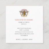 Honigbienenzucht Quadratische Visitenkarte (Rückseite)