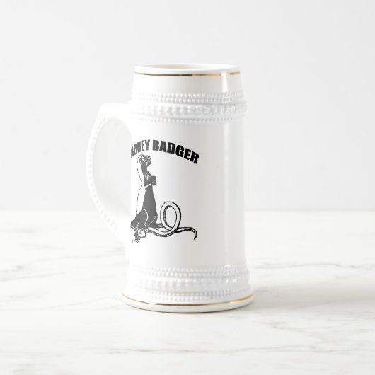 Honigdachs Bierglas (Vorderseite Links)