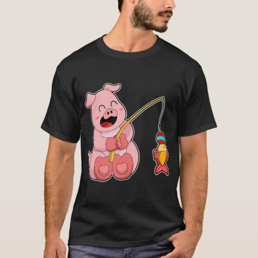 Honigdachs Fischer Fischernetz Fisch T-Shirt (Vorderseite)