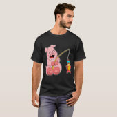 Honigdachs Fischer Fischernetz Fisch T-Shirt (Vorne ganz)