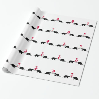 Honigdachs-Liebeherzen Geschenkpapier