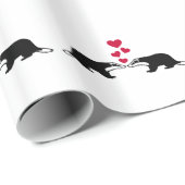 Honigdachs-Liebeherzen Geschenkpapier (Rolleneckpunkt)