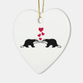 Honigdachs-Liebeherzen Keramikornament (Links)