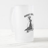 Honigdachs Mattglas Bierglas (Vorderseite Links)