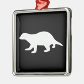 Honigdachs Silbernes Ornament (Links)