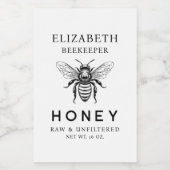 Honigetikett mit Honigbiene Lebensmitteletikett (Einzelnes Label)