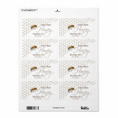 Honigetikett mit Honigwabe, Tropfen & Biene (Vorne)