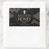 Honigetikett mit Honigwabenkraube und stilisierter Rechteckiger Aufkleber (Tasche)