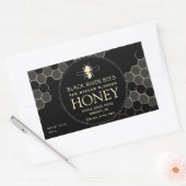 Honigetikett mit Honigwabenkraube und stilisierter Rechteckiger Aufkleber (Umschlag)