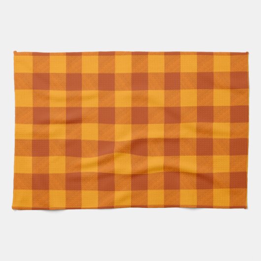 Honigfarbener Bernstein Karo Muster Geschirrtuch (Horizontal)