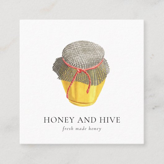 Honigfarm / hausgemachte Honey Business Card Quadratische Visitenkarte (Vorderseite)