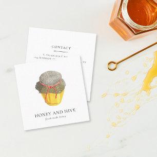 Honigfarm / hausgemachte Honey Business Card Quadratische Visitenkarte