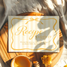 Honiggelbe Hochzeitsdusche-Rezeptkarte