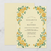 Honiggelber Kranz Hochzeit Einladung (Vorne/Hinten)